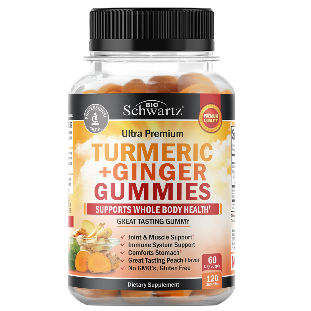 BioSchwartz Turmeric Curcumin with Ginger Gummies - 120 Count