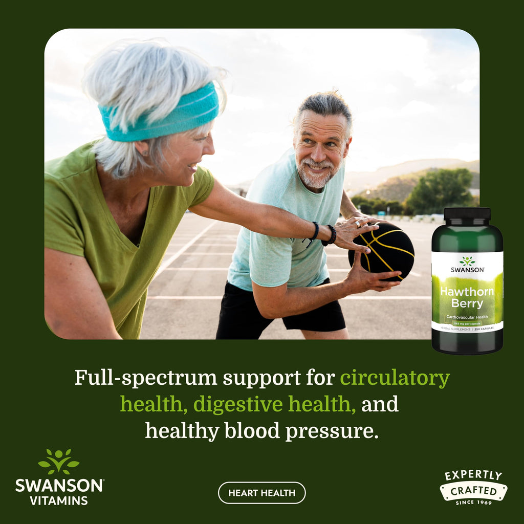 Swanson Hawthorn Berry Supplement for Circulation Support - 250 Capsules - image 2