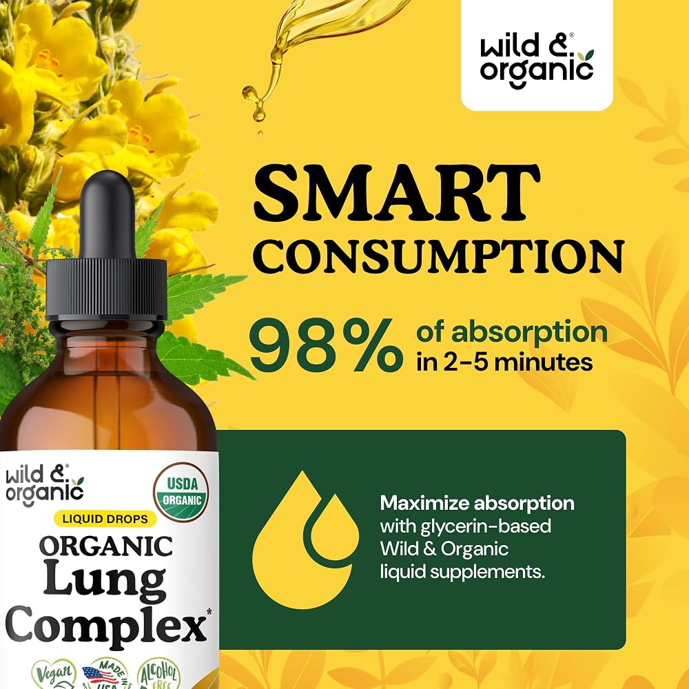 Wild & Organic USDA Organic Lung Cleanse Detox Tincture - Mullein - image 4