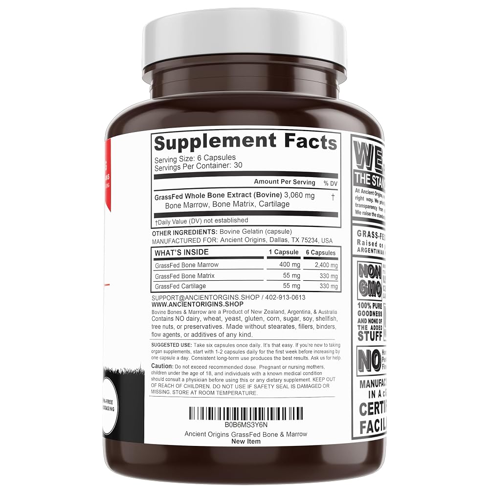 Ancient Origins Grass Fed Bone Marrow Supplement - 180 Capsules - image 8