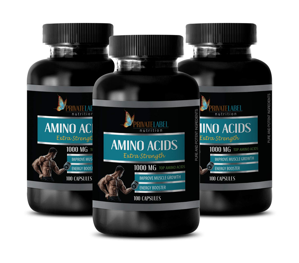 Private Label Amino Acids 1000 mg Complex Muscle Builder - 300 Capsules