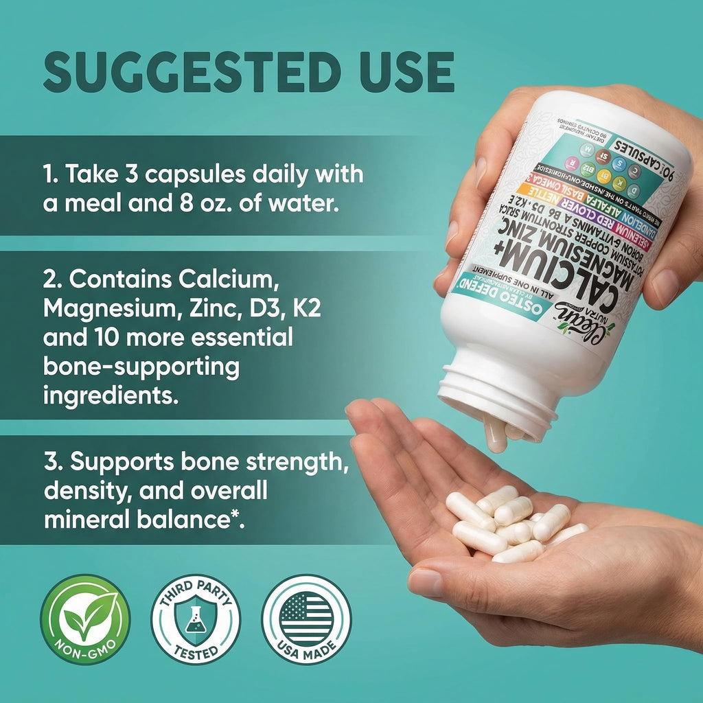 Clean Nutraceuticals Osteo Defend Calcium Magnesium Zinc - 90 Capsules - image 6