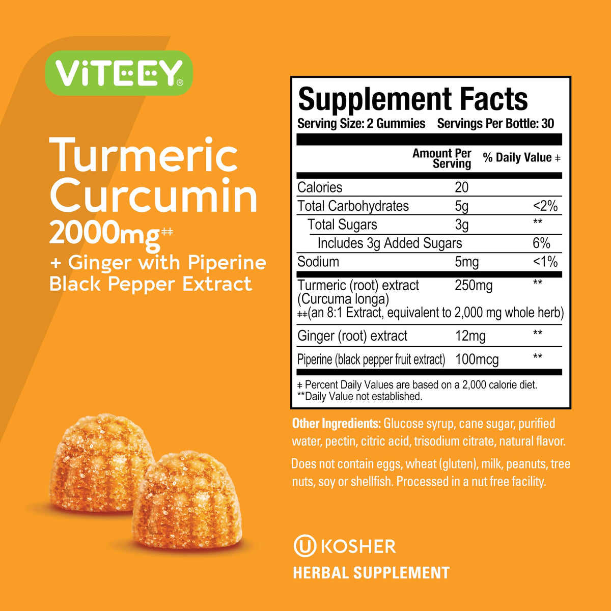 Viteey Turmeric Gummies - Turmeric Curcumin