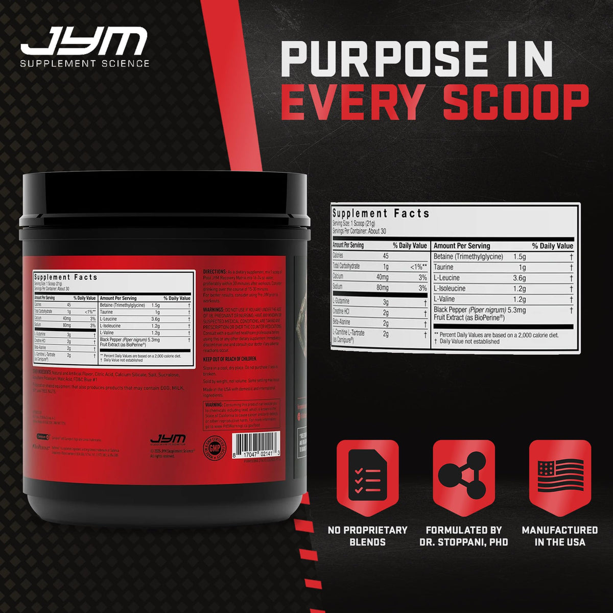 Post JYM Active Matrix Post Workout 30 Servings