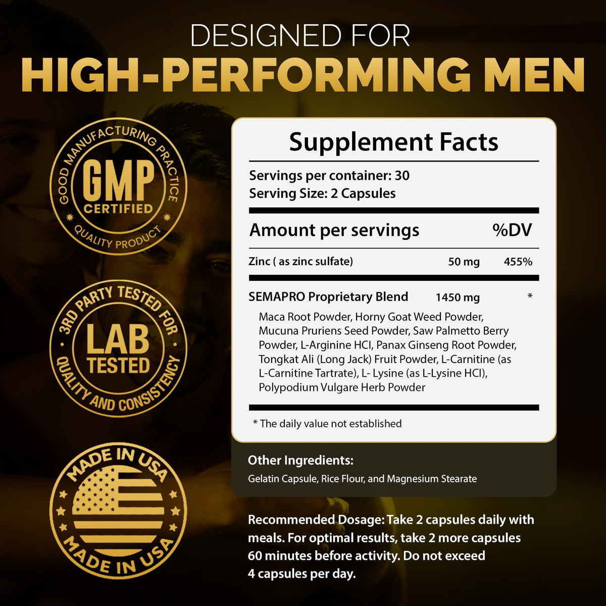 Semapro Semen Volume Booster for Men - 60 Capsules - image 4