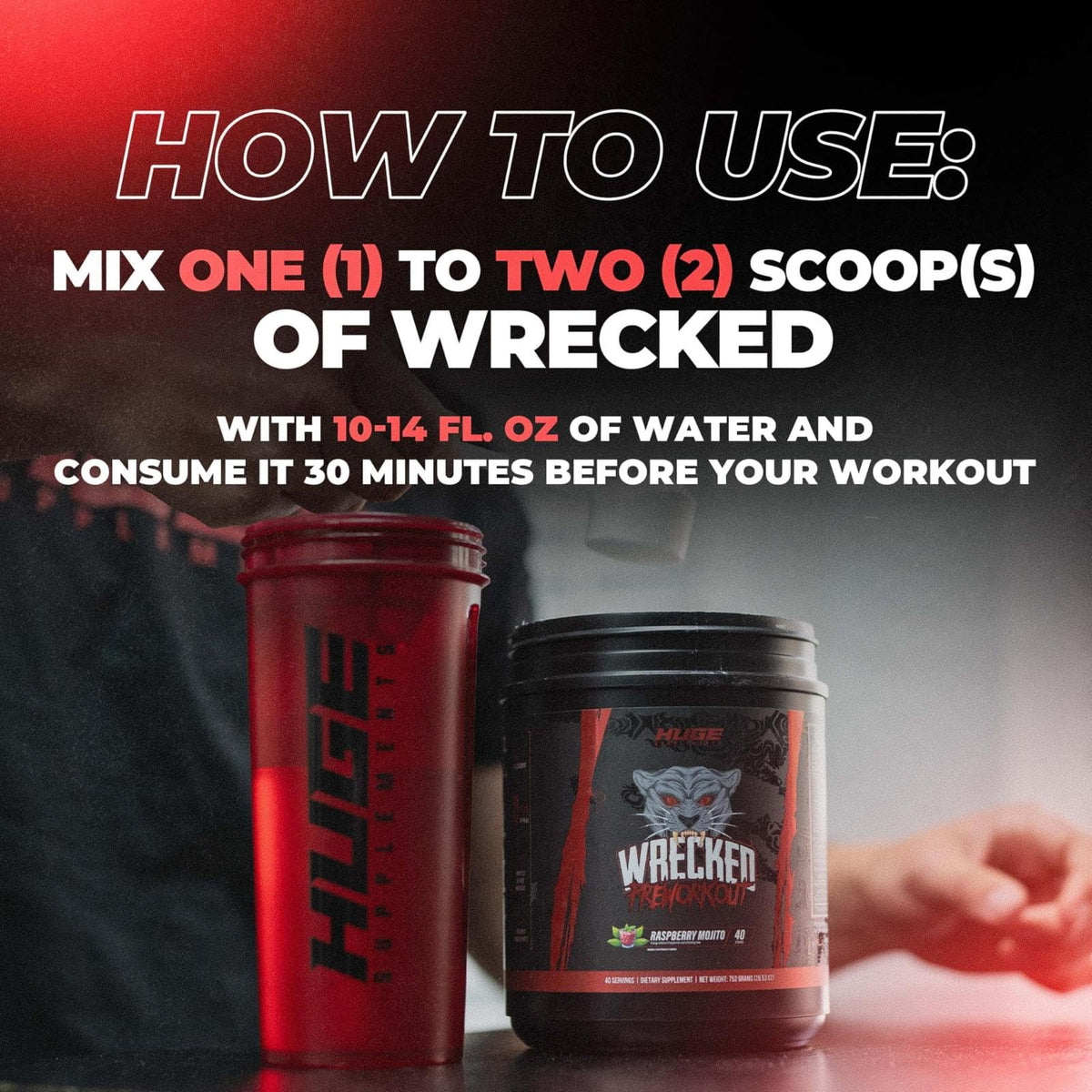 Huge Supplements Wrecked Pre Workout, Advanced Formula, Boosts