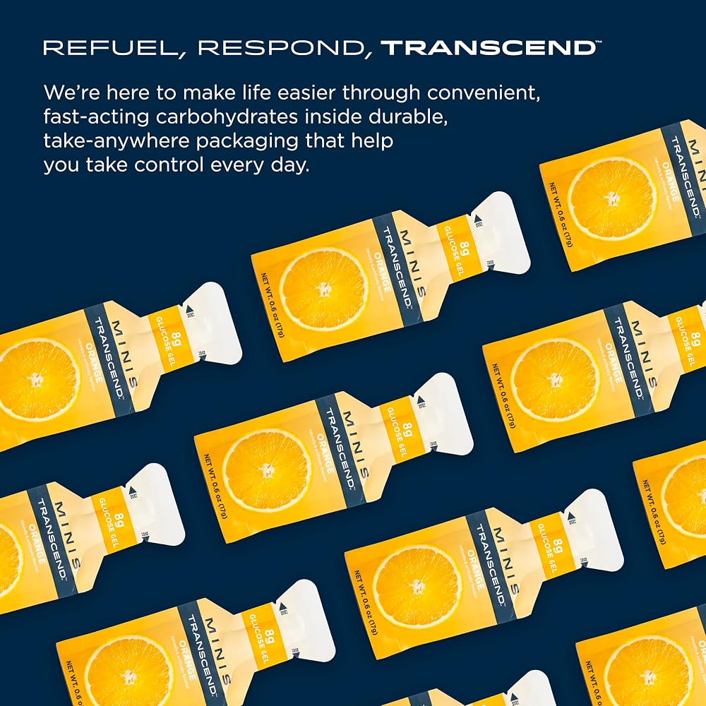 Transcend Foods Mini Orange Gel (.6 oz) Fast-Acting Carb Gel