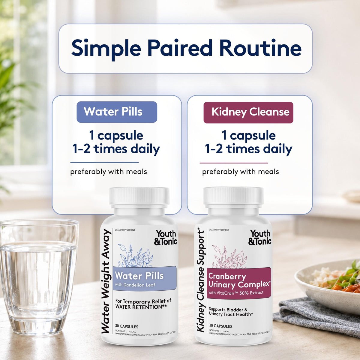 Youth & Tonic Water Retention Pills & Kidney Cleanse Detox - image 8