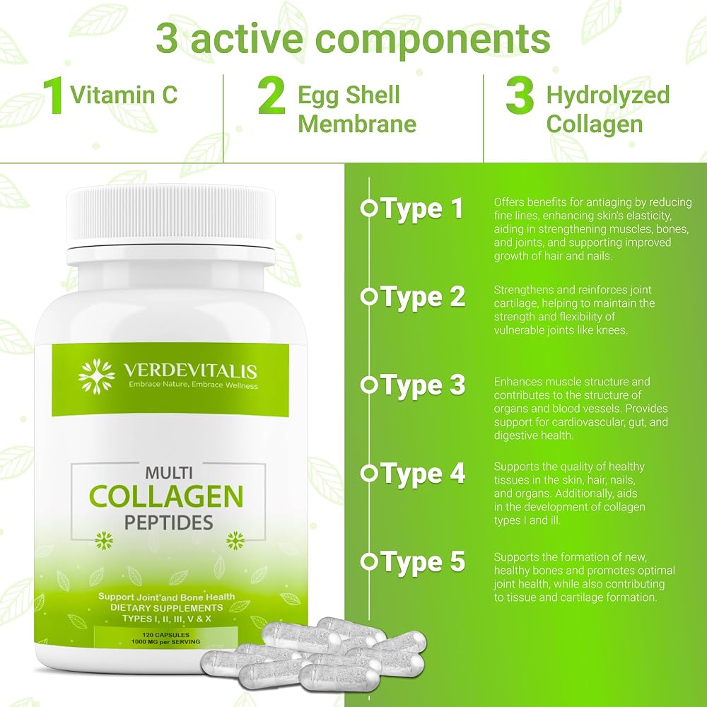 VERDEVITALIS Multi Collagen Peptides Capsules - 120 Capsules - image 5