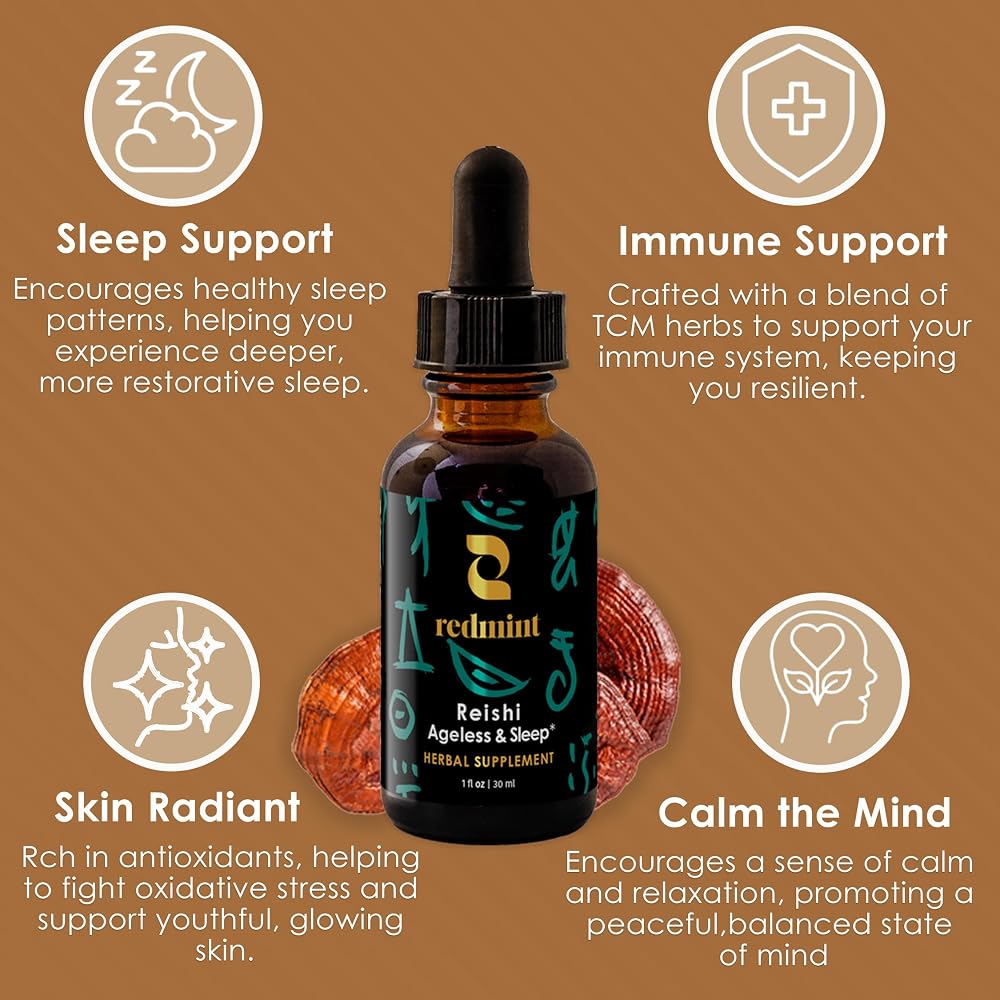 Redmint Ageless & Sleep Reishi Mushroom Tincture - 1 Fl Oz - image 3