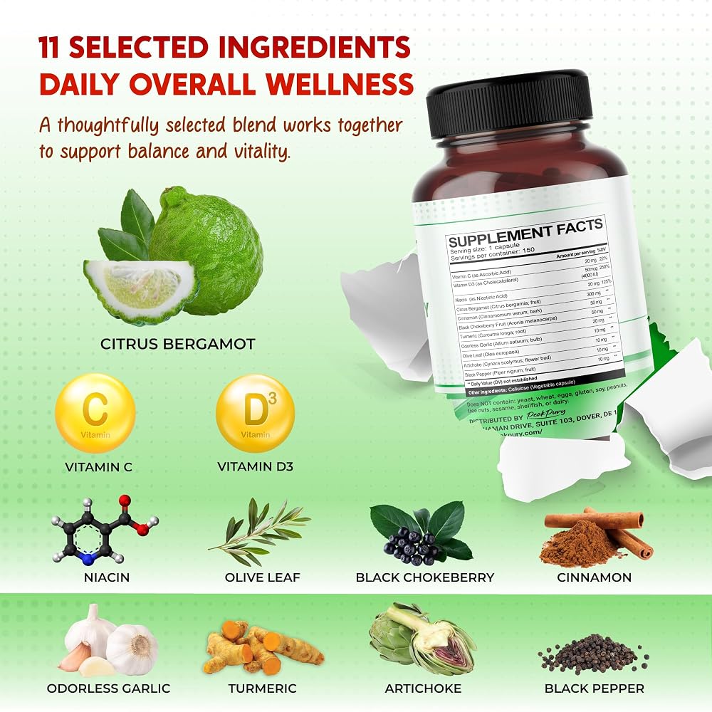 PeakPury Citrus Bergamot 10-in-1 Formula Liver Support - 150 Capsules - image 4