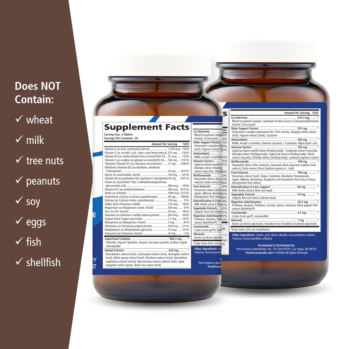 PURE ESSENCE LABS Longevity Multivitamin for Men Over 40 - 120 Tablets - image 2