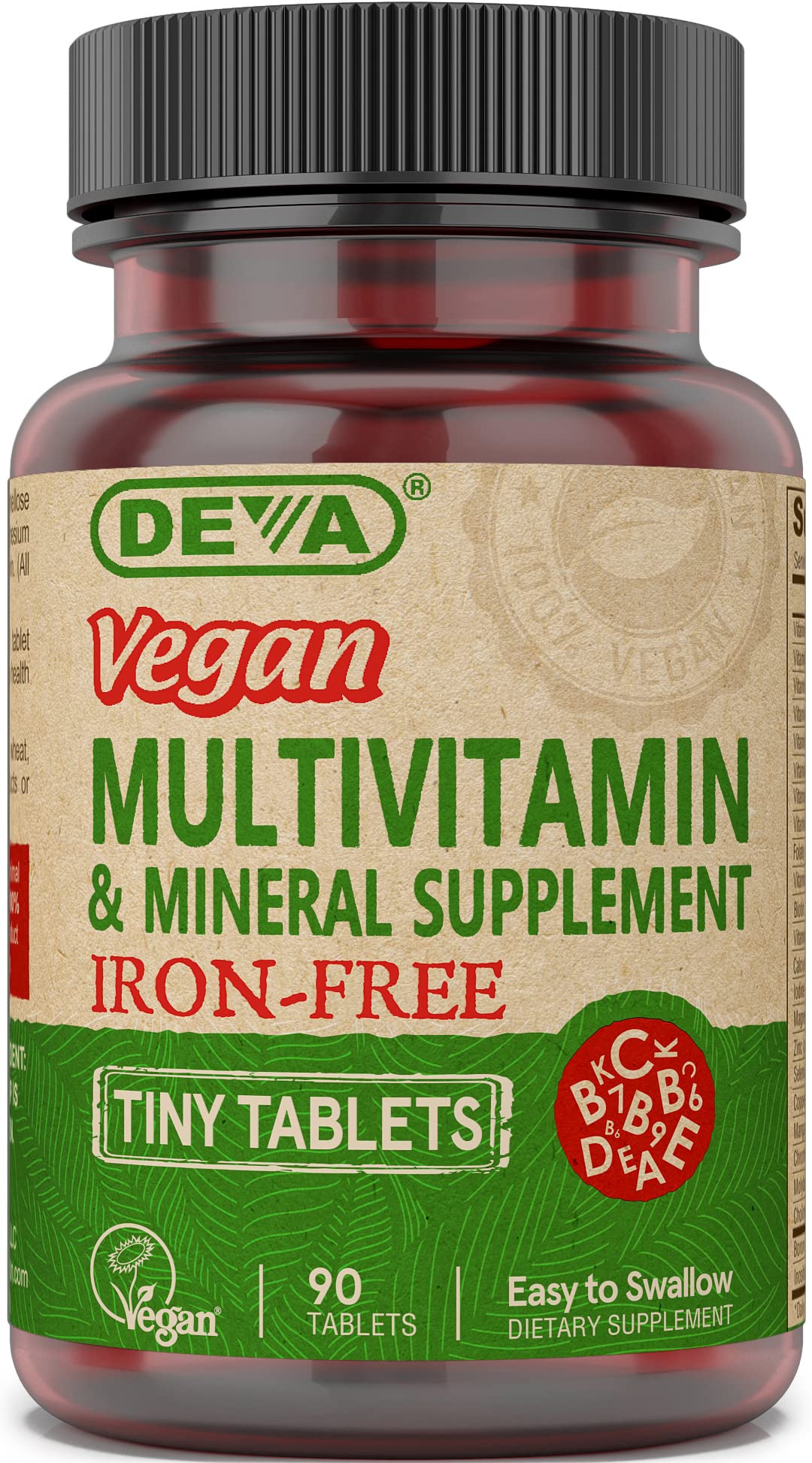 DEVA Vegan Multivitamin and Mineral Supplement Iron-Free - 90 Tablets