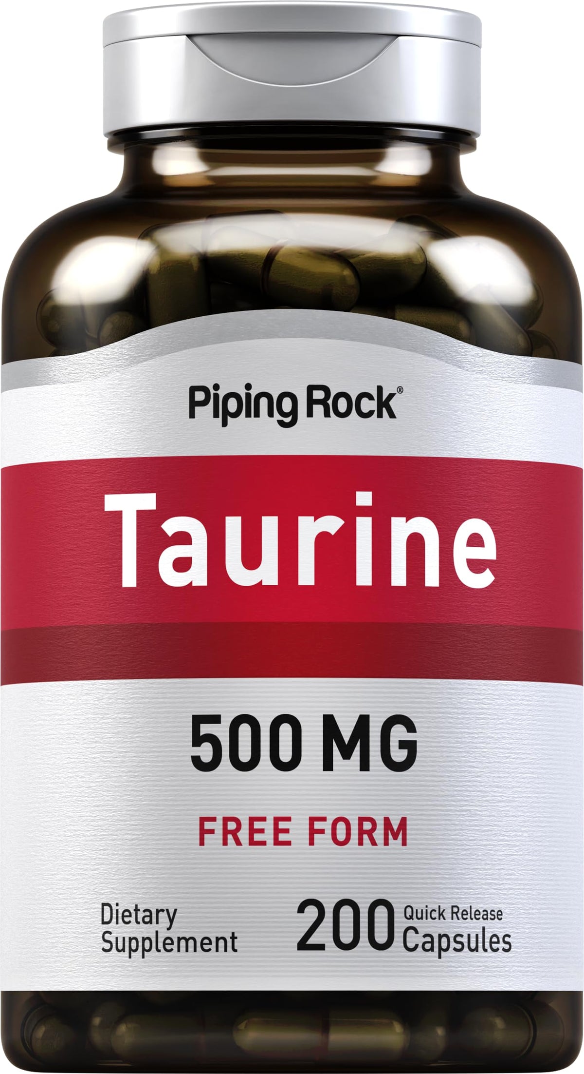 Piping Rock Taurine Supplement 500mg - 200 Capsules