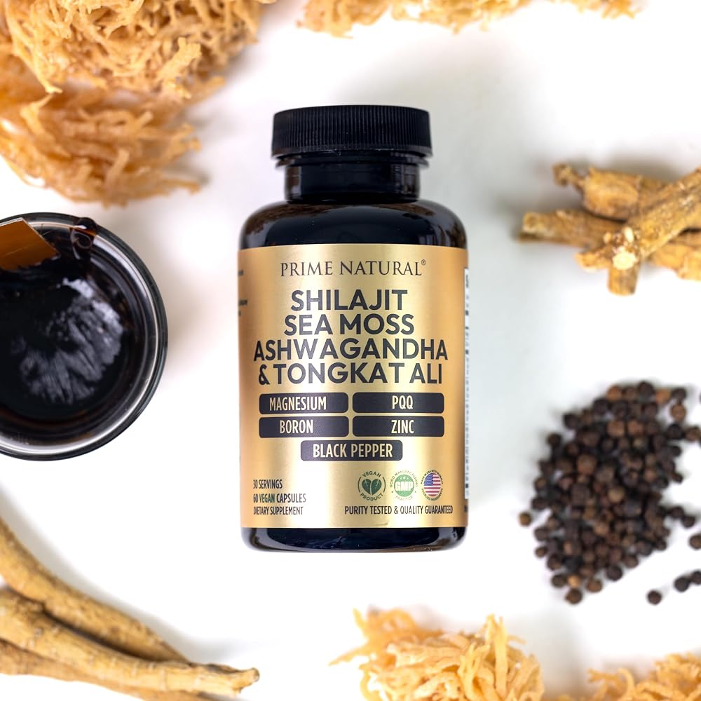 PRIME NATURAL Shilajit 1000mg with Ashwagandha & Tongkat Ali - 60 Capsules - image 8
