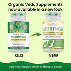 Organic Veda Moringa Capsule 1000mg - 360 Vegan Capsules - image 2