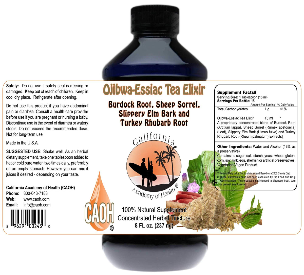 California Academy of Health Ojibwa-Essiac Tea Elixir - 8 oz