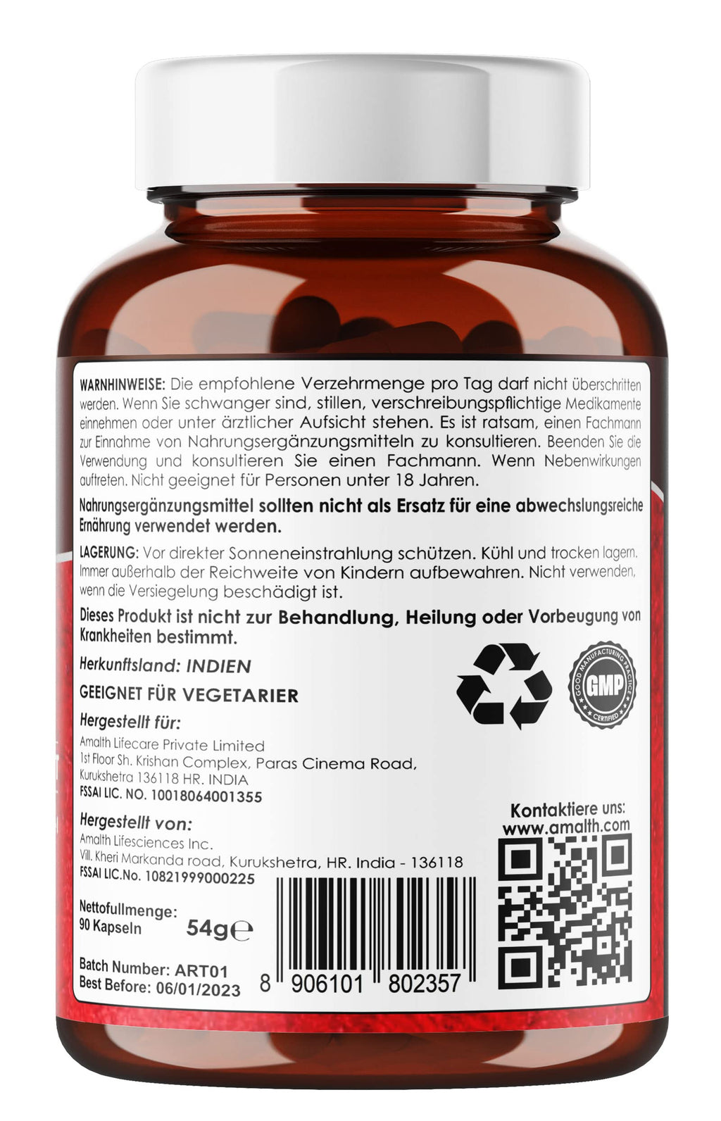 AMALTH Tribulus Terrestris 20:1 Extract Herbal Blend - 90 Capsules - image 4
