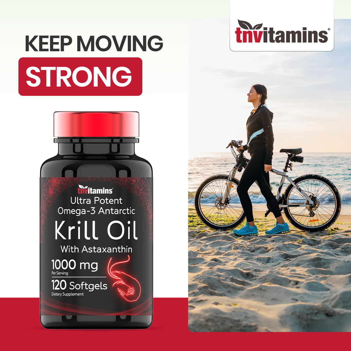 tnvitamins Antarctic Krill Oil Omega 3 1000mg - 120 Softgels - image 5