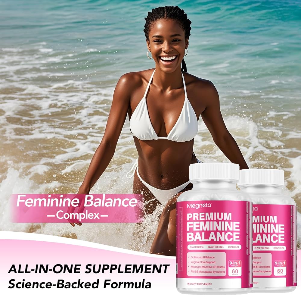 MEGNETA Feminine Balance Supplements for Women Energy - 60 Capsules - image 4