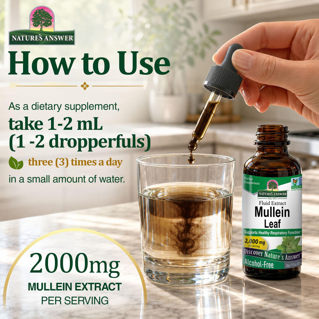 Nature's Answer Mullein Leaf Herbal Supplement - 1 Fl Oz - image 3