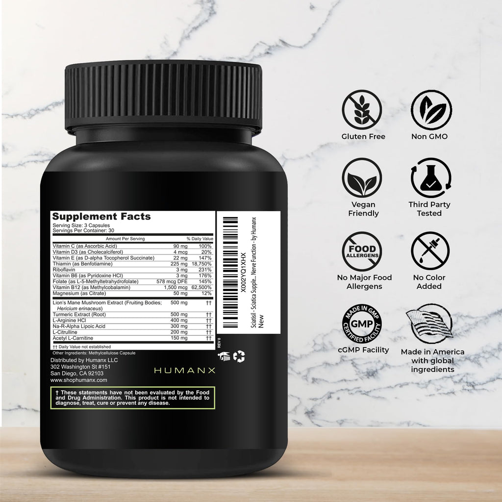 HUMANX Sciatisil Nerve Support Supplement - 90 Capsules - image 2
