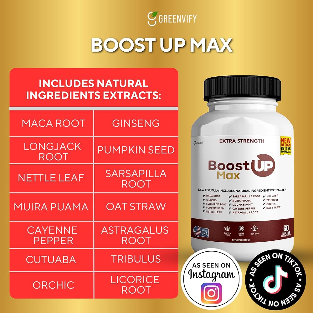 GREENVIFY Boost Up Max Male Health Supplement with Calcium & Zinc - 180 Capsules - image 3