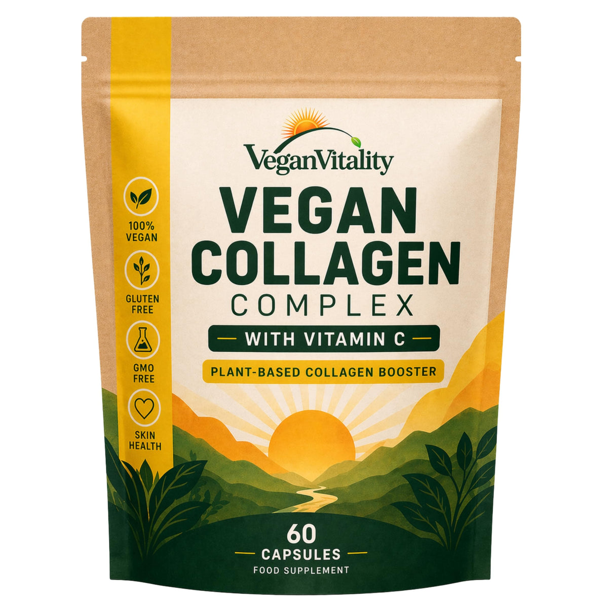 Vegan Vitality Vegan Collagen with Biotin - 60 Capsules