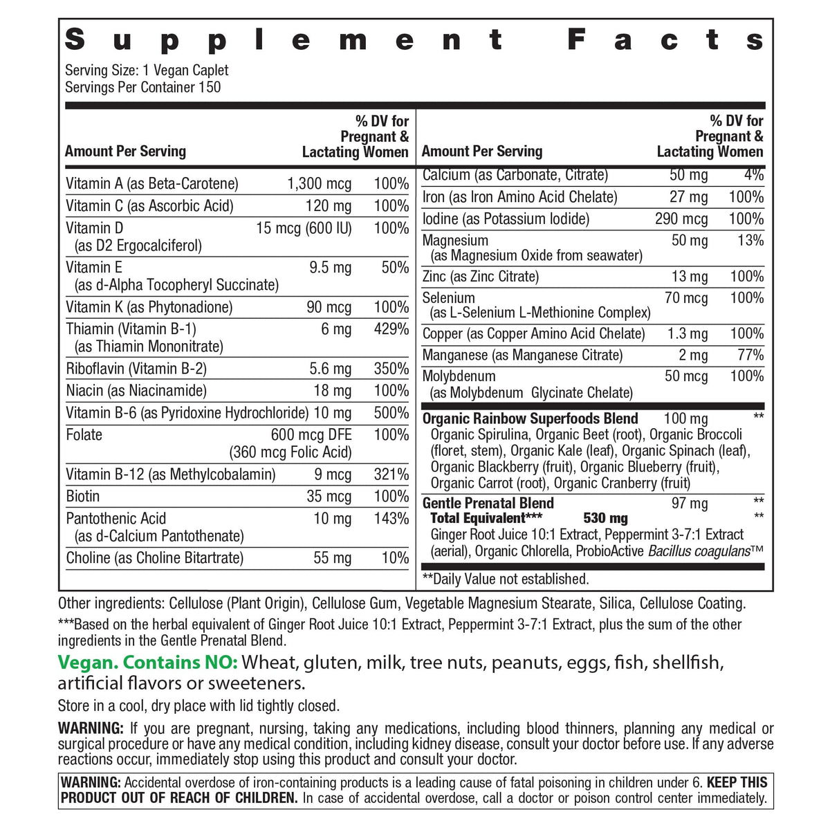 Rainbow Light Prenatal One+ Multivitamin with Probiotics - 150 Tablets - image 2