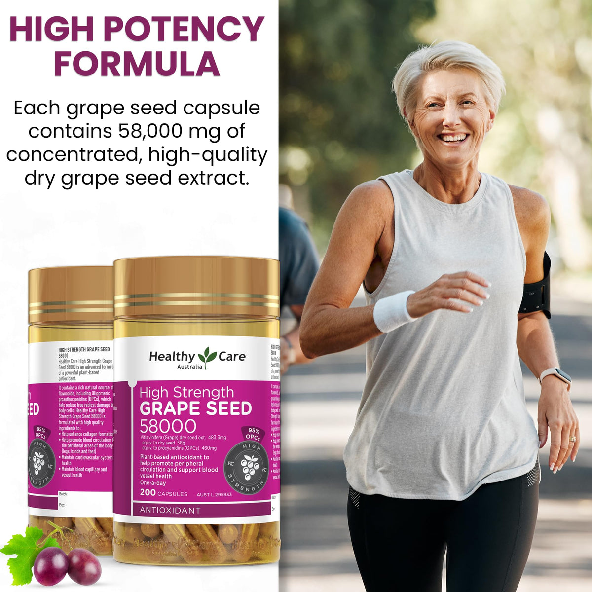 Xllent Healthy Care Grape Seed Extract 58000 - 200 Capsules - image 4
