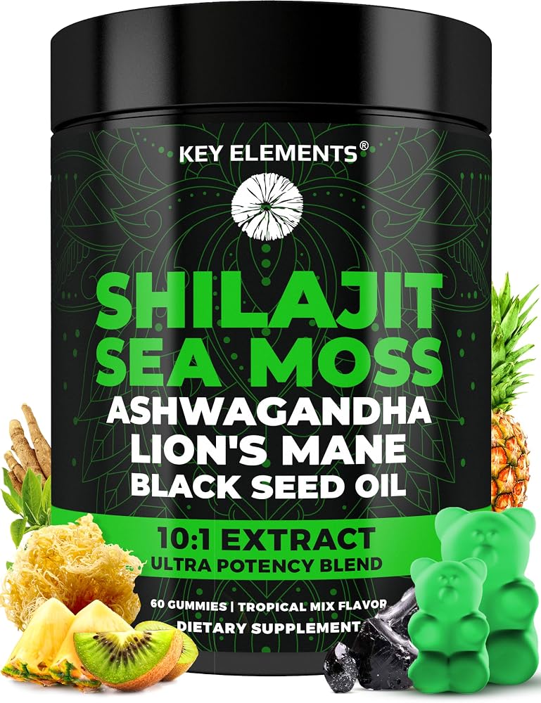 KEY ELEMENTS Organic Shilajit Gummies with Sea Moss - 60 Count