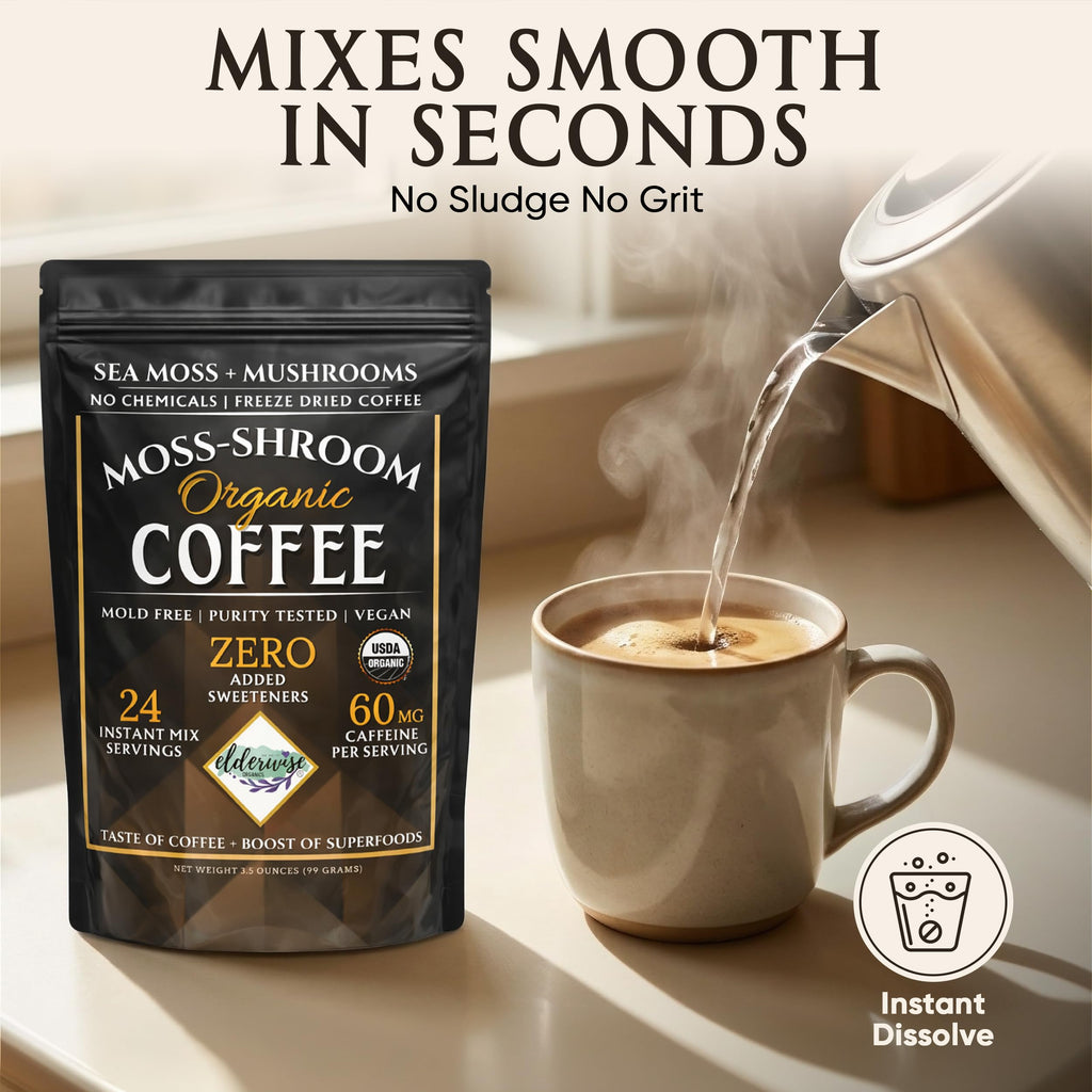 Elderwise Organics Mushroom Coffee with Sea Moss Instant Blend - 3.5 oz - image 6