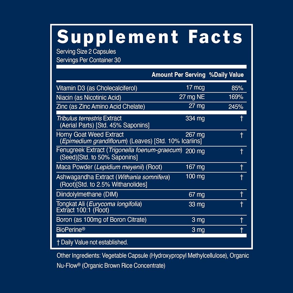 PS Natural Testosterone Booster for Men - Premium D3 and Zinc