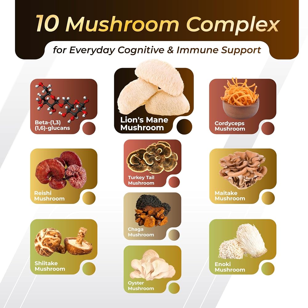 GriMed Lion's Mane 9-Mushroom Complex with Cordyceps - 150 Capsules - image 4
