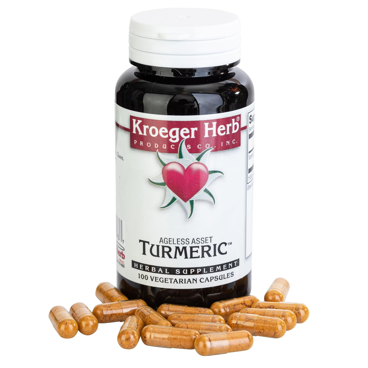 Kroeger Herb Products Turmeric Supplement Joint Support - 100 Capsules
