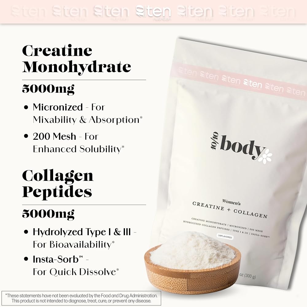10Ten Nutrition Creatine + Collagen Powder for Women - 30 Servings - image 3
