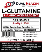Dual Health Body & Mind L-Glutamine Pure Powder 5000mg - 500g - image 2