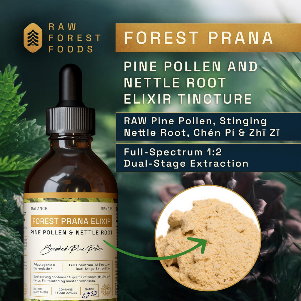 RAW Forest Foods Forest Prana Elixir Pine Pollen and Nettle Root