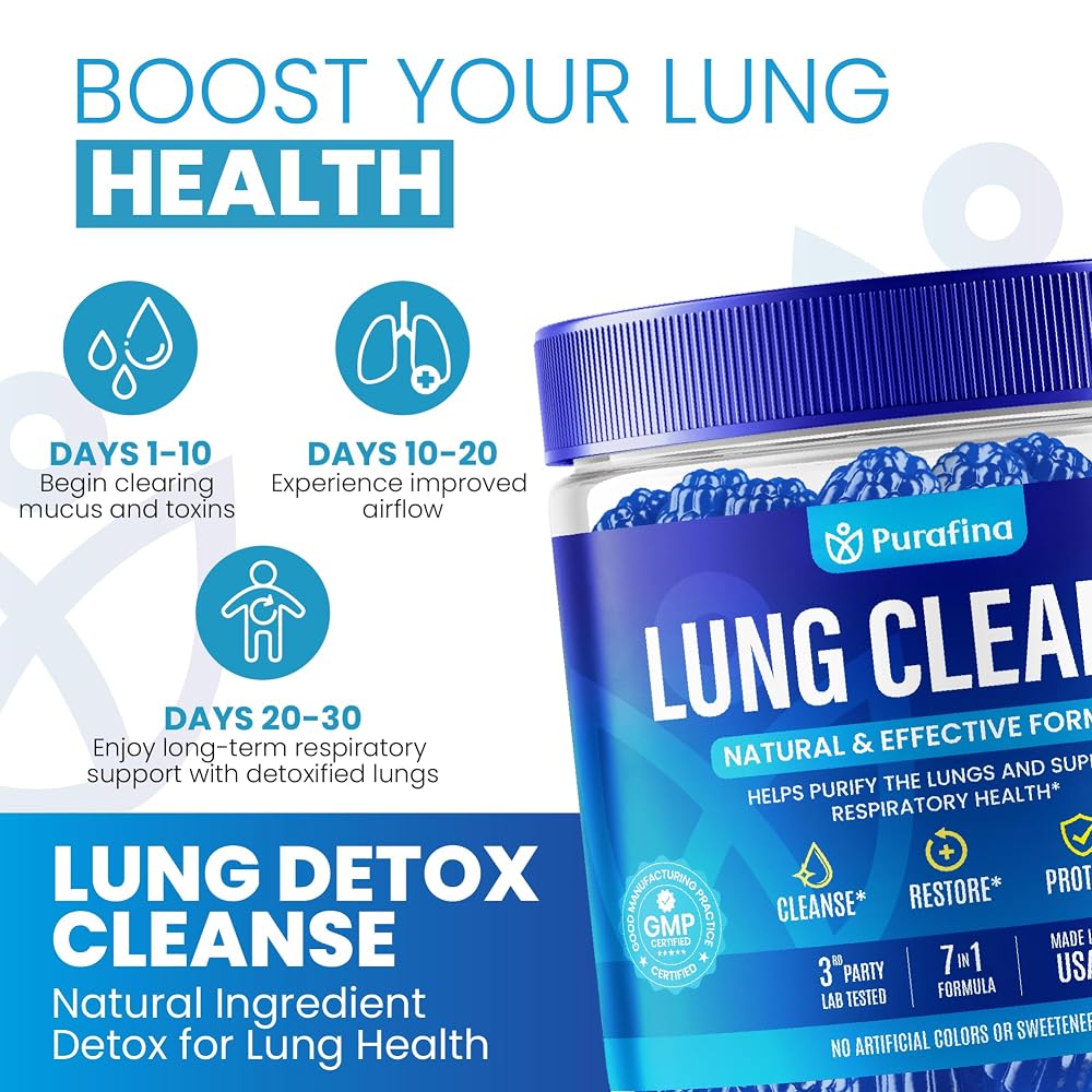 Nutravia Purafina Lung Cleanse Gummies Respiratory Support - 60 Gummies - image 5