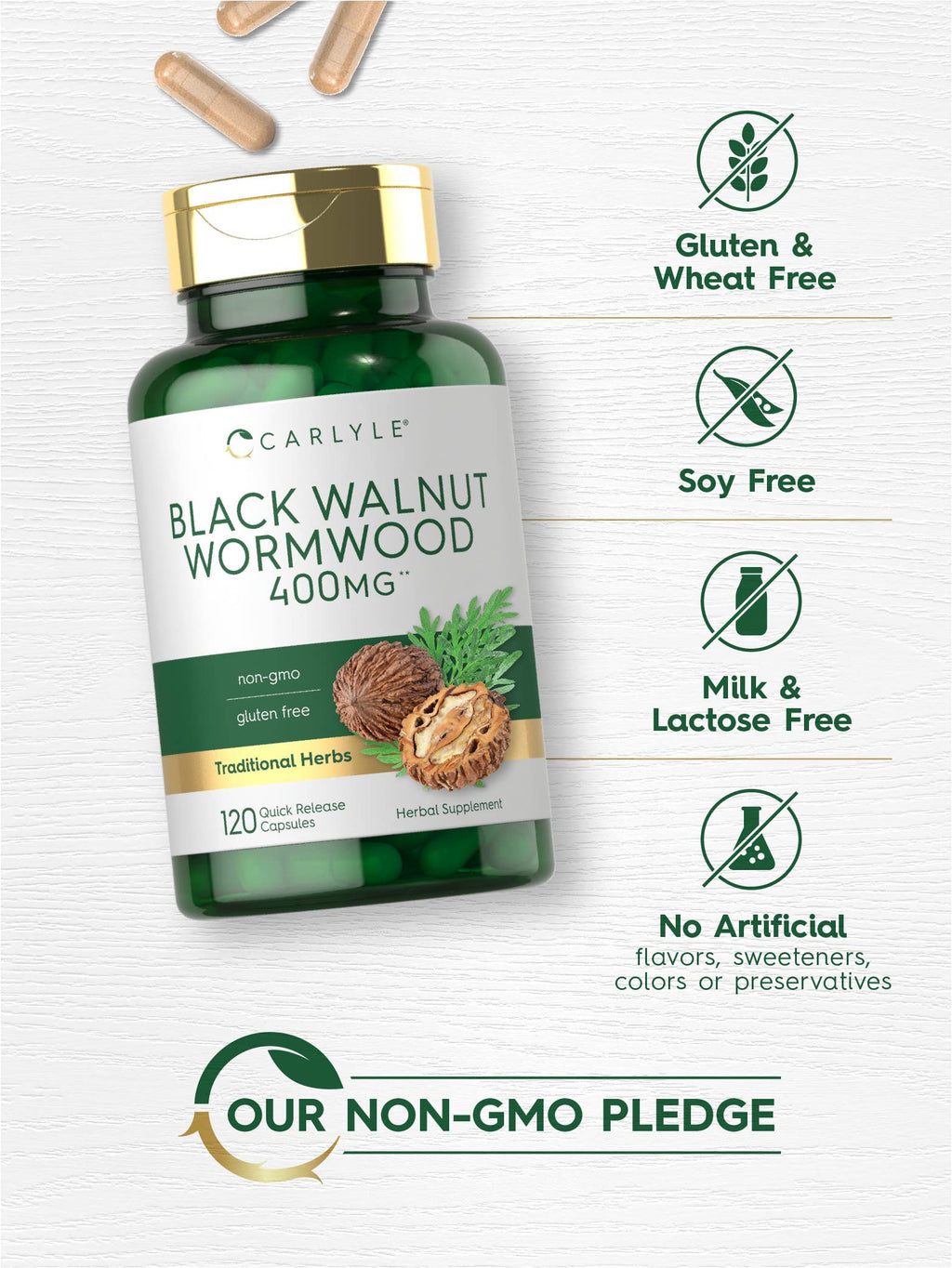 Carlyle Wormwood Black Walnut Herbal Complex - 120 Capsules - image 4