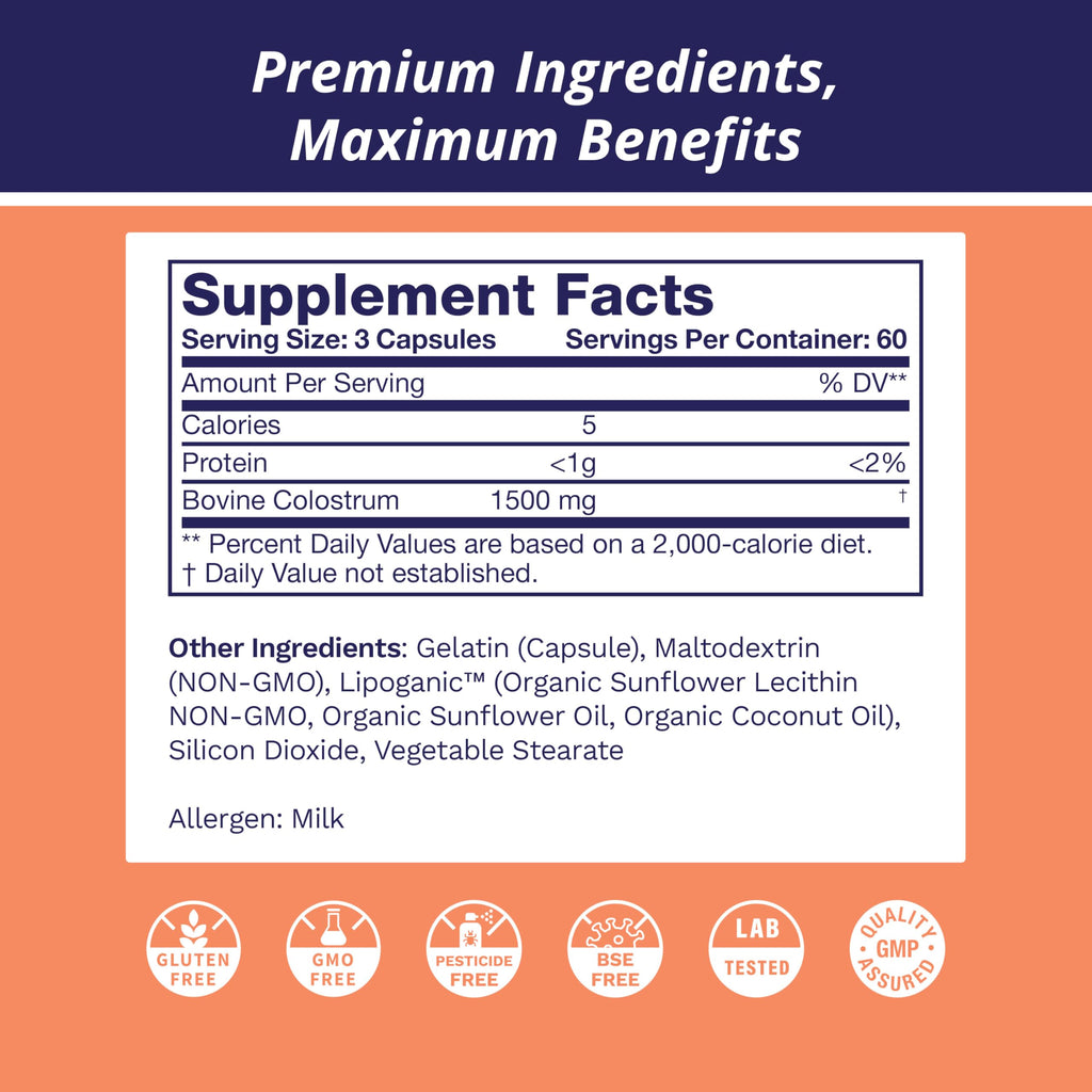 Life's Fortune Liposomal Bovine Colostrum Capsules - 180 Count - image 6