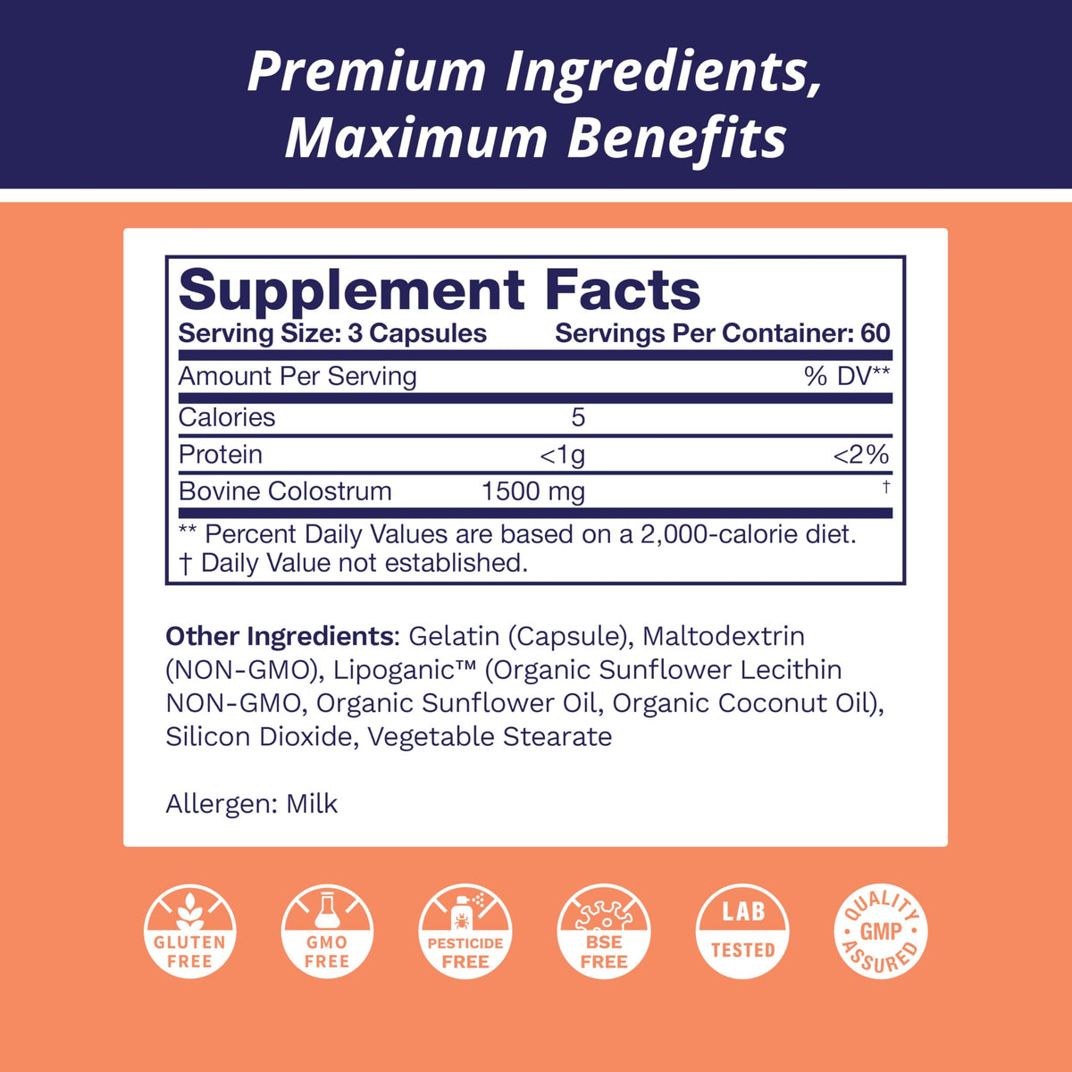 Life's Fortune Liposomal Bovine Colostrum Capsules - 180 Count - image 6