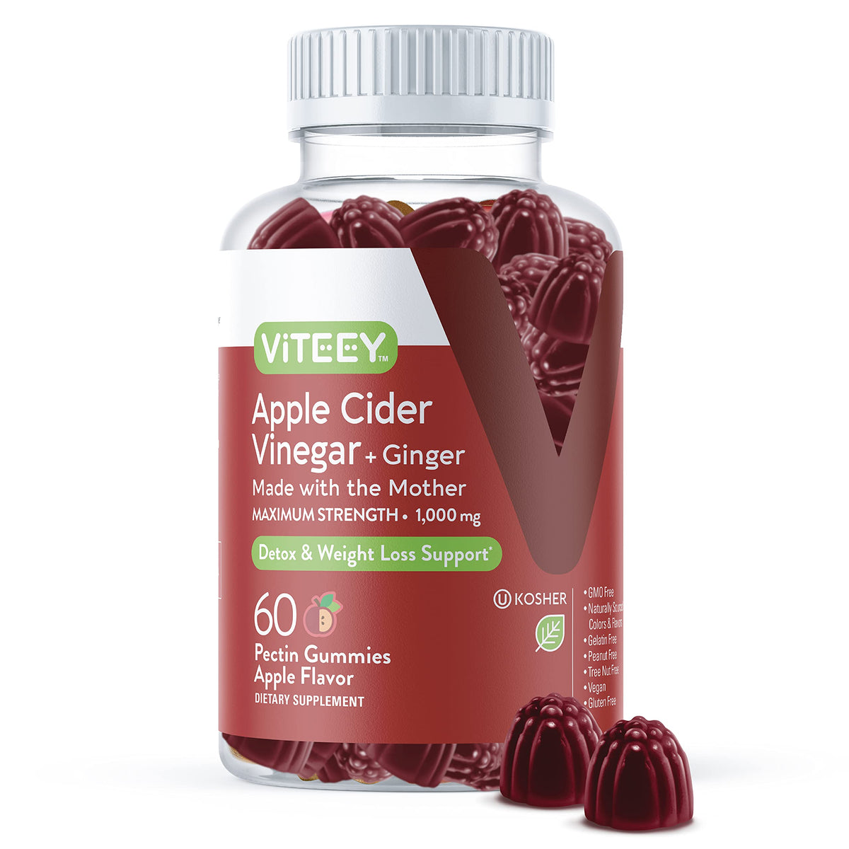 Viteey Apple Cider Vinegar Gummies Maximum Strength 1