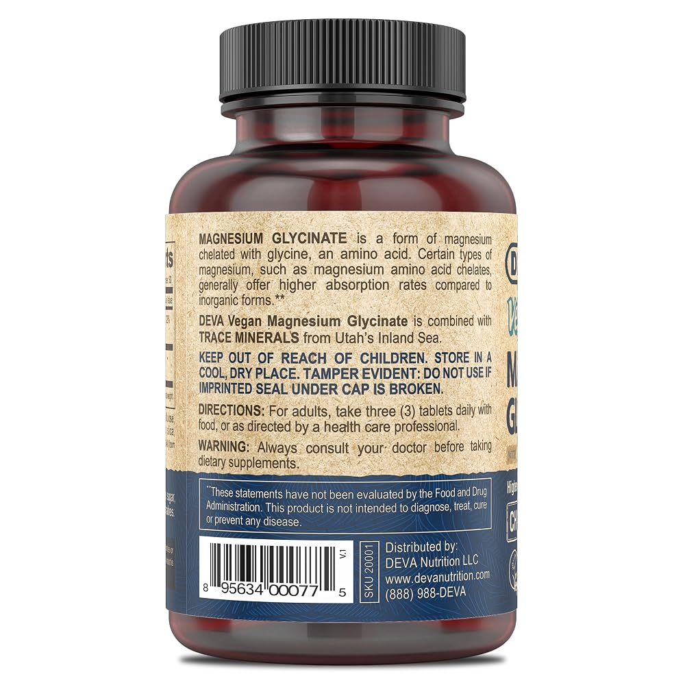 Deva Vegan Magnesium GLYCINATE 90 Tablets