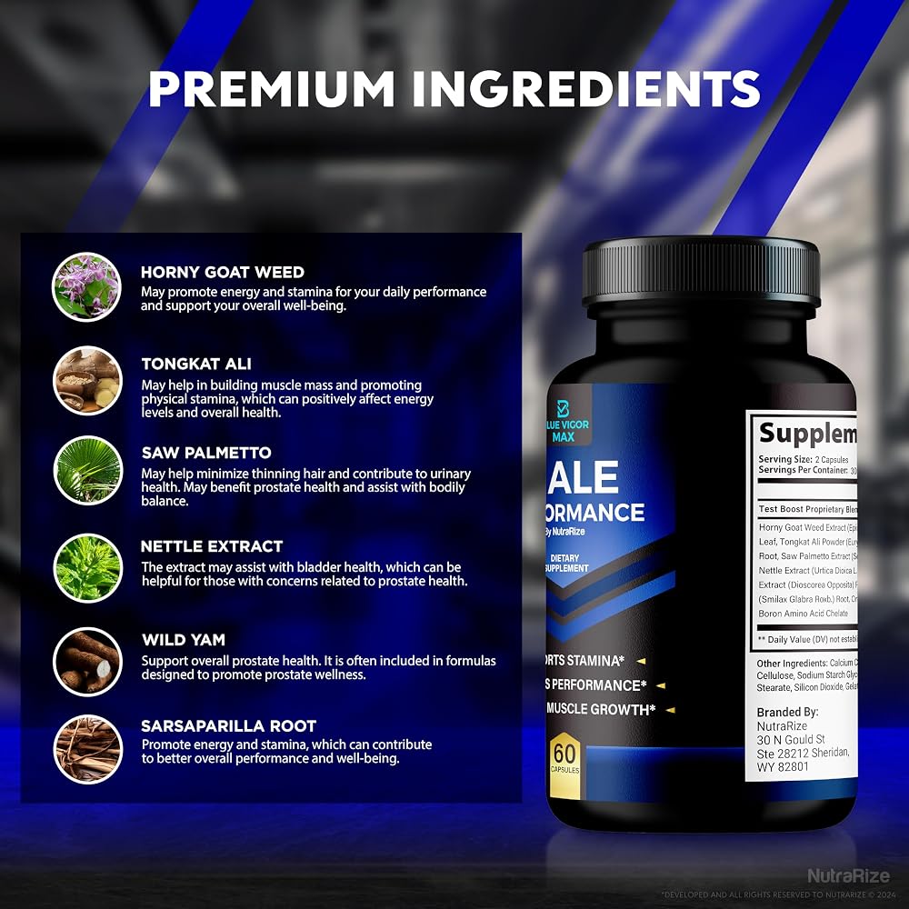 NutraRize Blue Vigor Max Capsules for Men - 120 Capsules - image 5