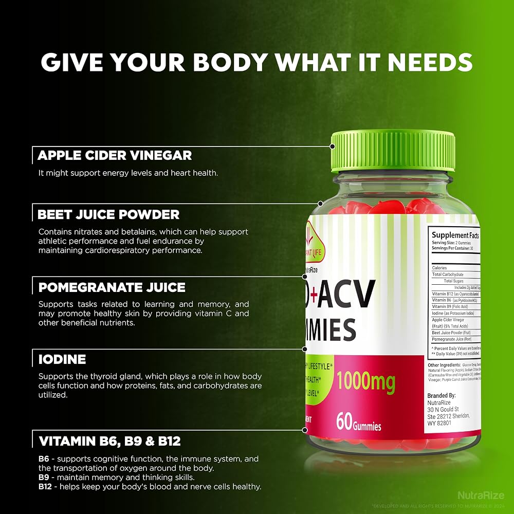 NutraRize Vibrant Life Keto ACV Gummies - 60 Gummies - image 5