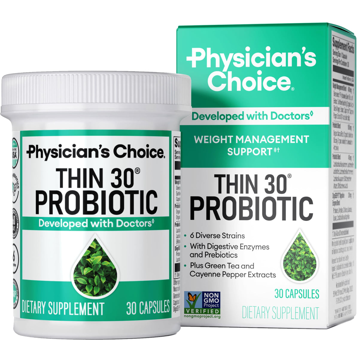 Physician's CHOICE Probiotics for Weight Management & Bloating - 30 Capsules