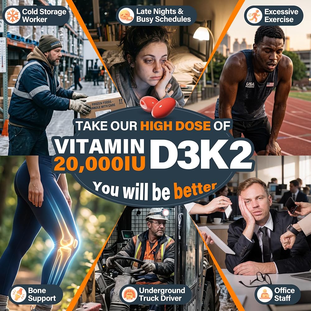 Nextdia Vitamin D3 20,000 IU + K2 Softgels - 120 Count - image 8