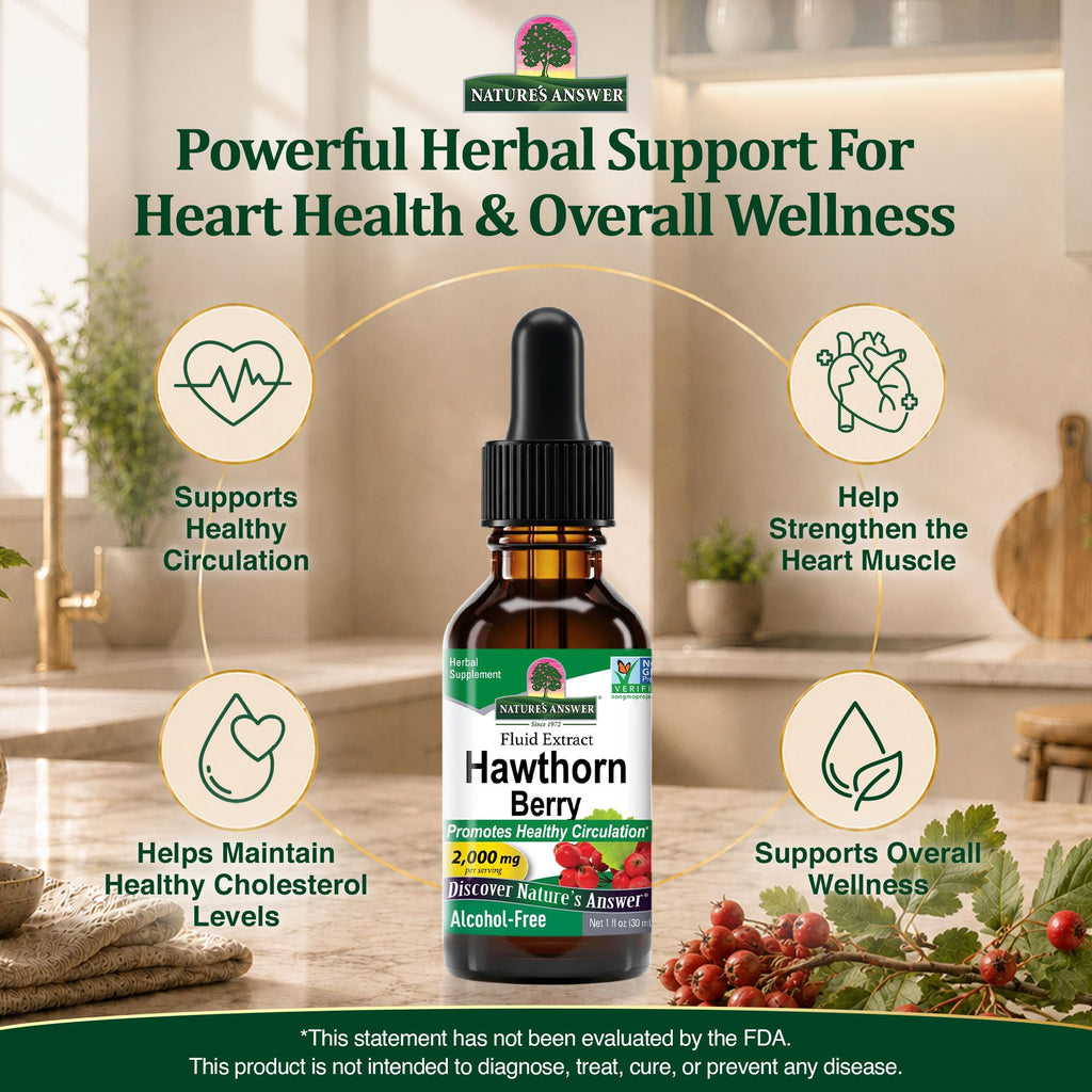 Nature's Answer Hawthorn Berries Herbal Extract - 1 Fl Oz - image 2