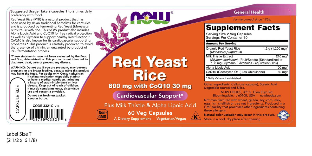 Now Foods Red Rice Yeast & CoQ10 - image 2